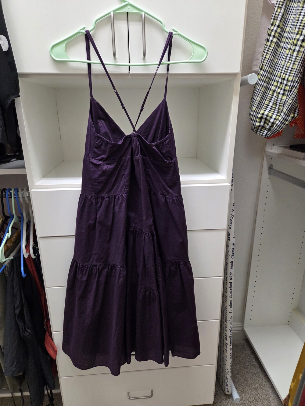 GAP Eggplant Tiered Spaghetti Strap Midi Dress - Picture 3 of 6